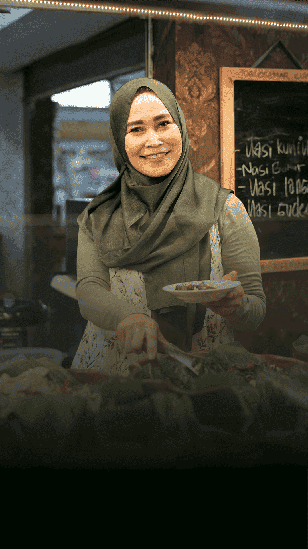 Latar belakang testimoni untuk mobile